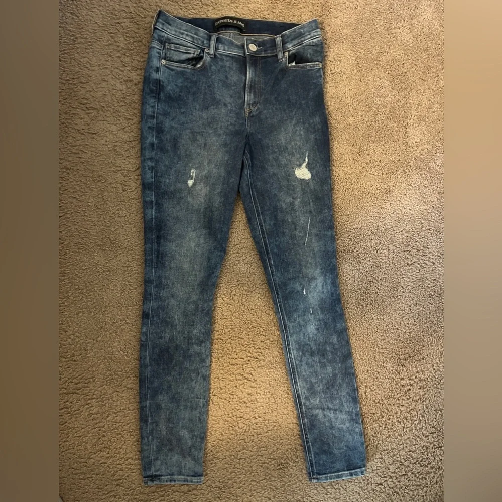 Express High Rise Denim Jeggings - Picture 2 of 4